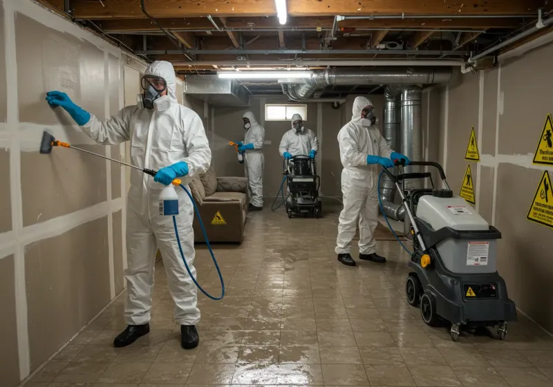 Basement Moisture Removal and Structural Drying process in Port Clinton, OH